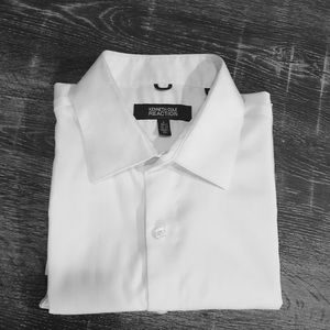 Kenneth Cole men’s dress shirt white pinstripe